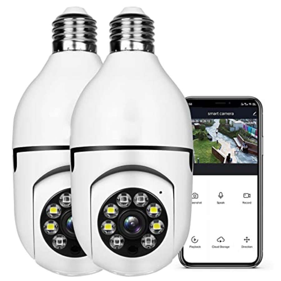 Smart Home Security - Glühbirnen-Sicherheitskamera 1080P, drahtlos, WLAN, Smart, für